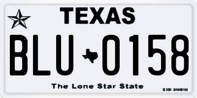 TX license plate BLU0158
