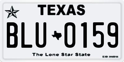 TX license plate BLU0159