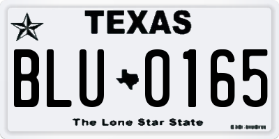 TX license plate BLU0165