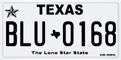 TX license plate BLU0168
