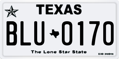 TX license plate BLU0170