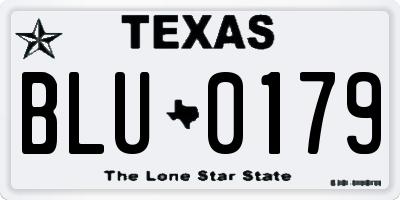TX license plate BLU0179