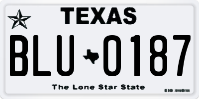 TX license plate BLU0187