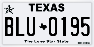 TX license plate BLU0195