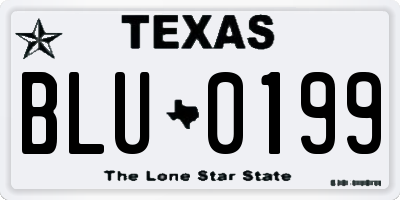 TX license plate BLU0199