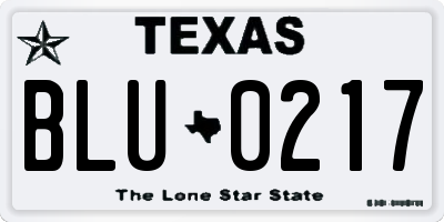 TX license plate BLU0217