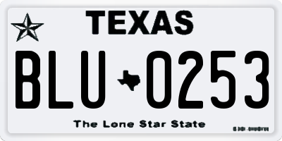 TX license plate BLU0253