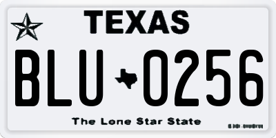 TX license plate BLU0256