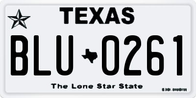 TX license plate BLU0261