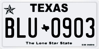 TX license plate BLU0903