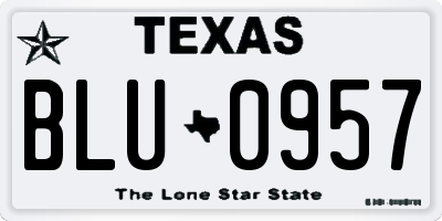 TX license plate BLU0957