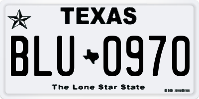 TX license plate BLU0970
