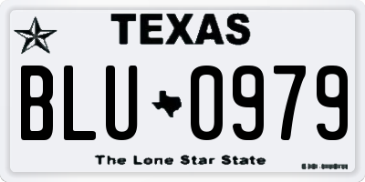 TX license plate BLU0979