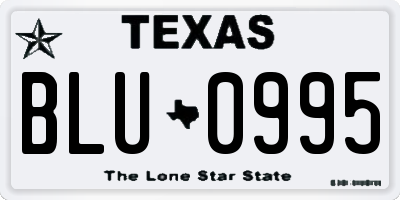 TX license plate BLU0995