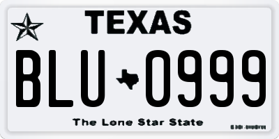 TX license plate BLU0999