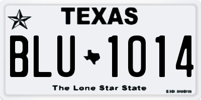 TX license plate BLU1014