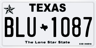 TX license plate BLU1087