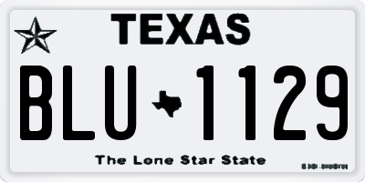 TX license plate BLU1129