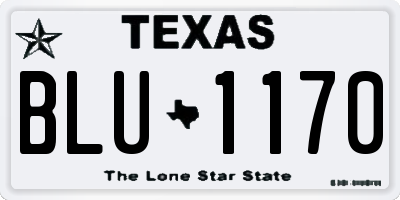 TX license plate BLU1170