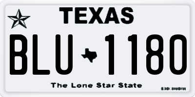 TX license plate BLU1180