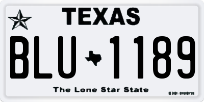 TX license plate BLU1189