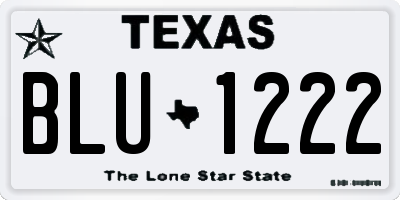 TX license plate BLU1222