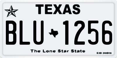 TX license plate BLU1256