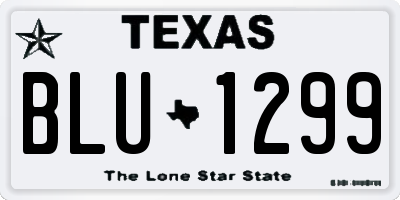 TX license plate BLU1299