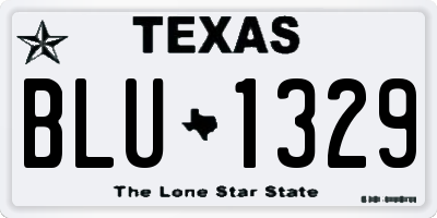 TX license plate BLU1329