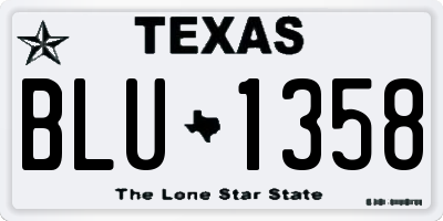 TX license plate BLU1358