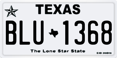 TX license plate BLU1368