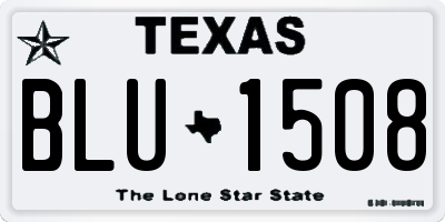 TX license plate BLU1508