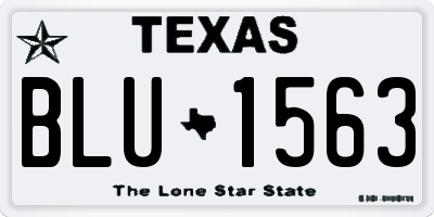 TX license plate BLU1563