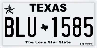 TX license plate BLU1585