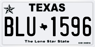 TX license plate BLU1596