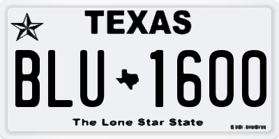TX license plate BLU1600