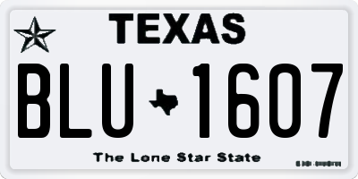 TX license plate BLU1607