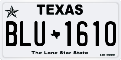 TX license plate BLU1610