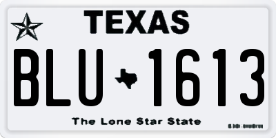 TX license plate BLU1613