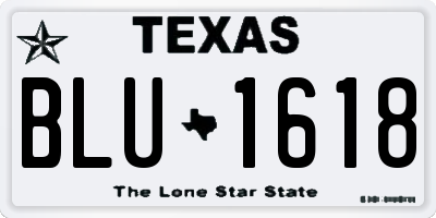 TX license plate BLU1618
