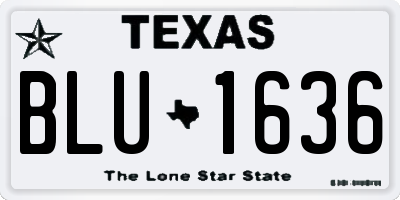 TX license plate BLU1636