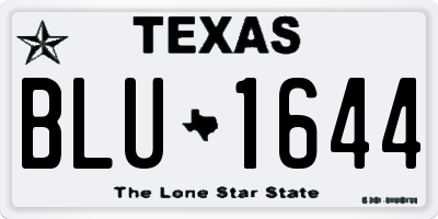 TX license plate BLU1644