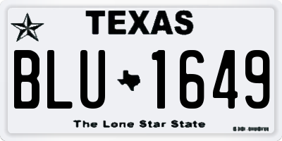 TX license plate BLU1649