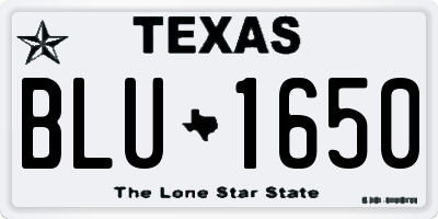 TX license plate BLU1650
