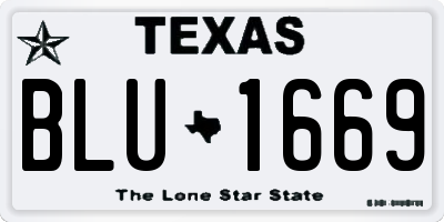 TX license plate BLU1669