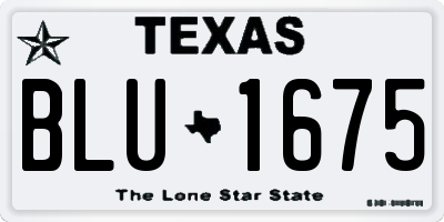 TX license plate BLU1675