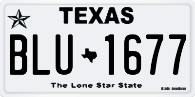 TX license plate BLU1677