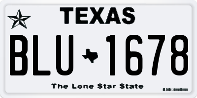 TX license plate BLU1678