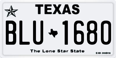TX license plate BLU1680