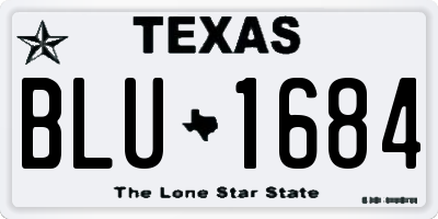 TX license plate BLU1684